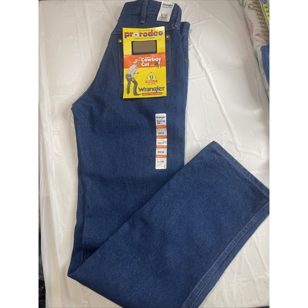 Men's Rigid Wrangler Cowboy Cut 13MWZ Original Fit Jeans - Rigid Indigo 30x36